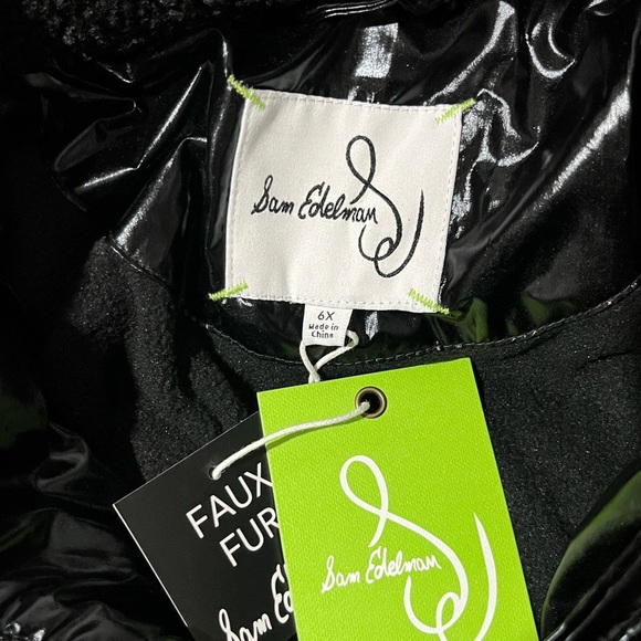 Sam Edelman Little Girl's Faux Shearling Hooded Puffer Jacket Size 6x BRAND NEW - Picture 7 of 7